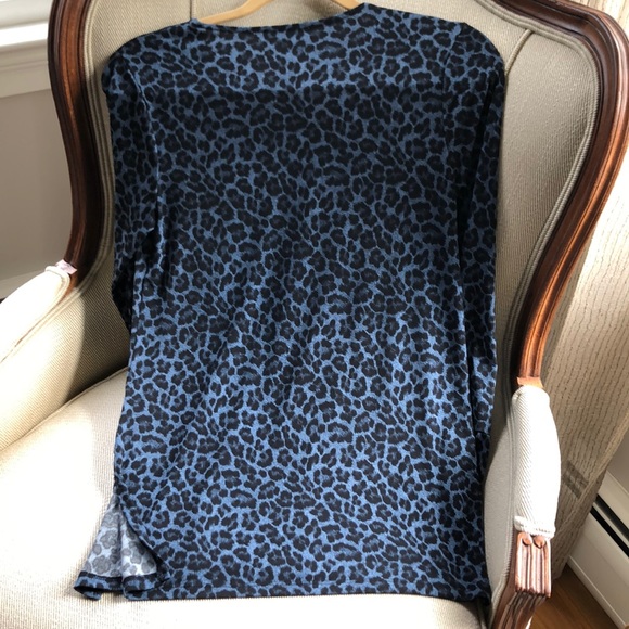 Michael Kors Navy Leopared Top - Picture 5 of 5